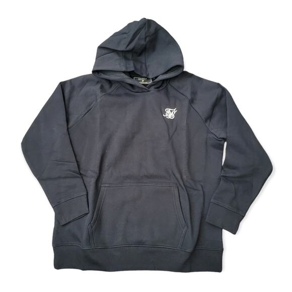 SikSilk youth overhead hoodie in black Size 15 - Picture 3 of 14